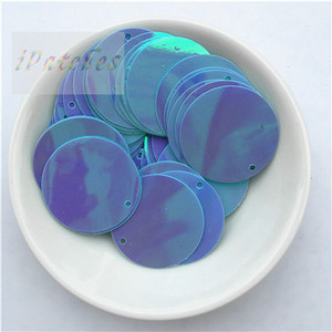 60gab. 25 mm lieli vizuļi ar 1 caurumu sānos pvc plakana apaļa vaļīga flitera Paillettes Šūšanas amatniecība DIY scrapbooking kulons