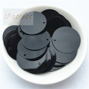 60gab. 25 mm lieli vizuļi ar 1 caurumu sānos pvc plakana apaļa vaļīga flitera Paillettes Šūšanas amatniecība DIY scrapbooking kulons