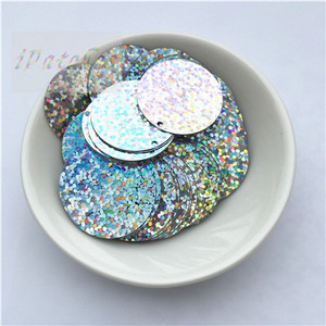 60gab. 25 mm lieli vizuļi ar 1 caurumu sānos pvc plakana apaļa vaļīga flitera Paillettes Šūšanas amatniecība DIY scrapbooking kulons