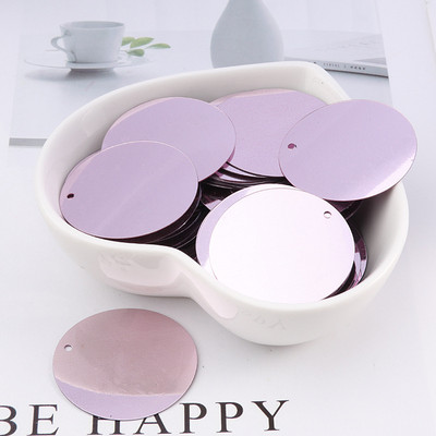 60gab. 25 mm lieli vizuļi ar 1 caurumu sānos pvc plakana apaļa vaļīga flitera Paillettes Šūšanas amatniecība DIY scrapbooking kulons