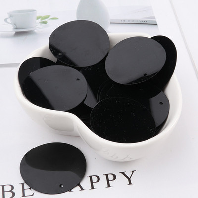 60gab. 25 mm lieli vizuļi ar 1 caurumu sānos pvc plakana apaļa vaļīga flitera Paillettes Šūšanas amatniecība DIY scrapbooking kulons