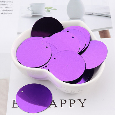 60gab. 25 mm lieli vizuļi ar 1 caurumu sānos pvc plakana apaļa vaļīga flitera Paillettes Šūšanas amatniecība DIY scrapbooking kulons