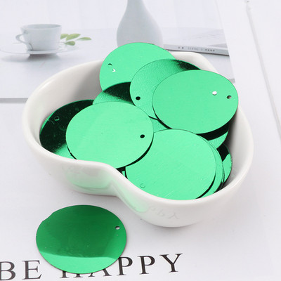 60gab. 25 mm lieli vizuļi ar 1 caurumu sānos pvc plakana apaļa vaļīga flitera Paillettes Šūšanas amatniecība DIY scrapbooking kulons