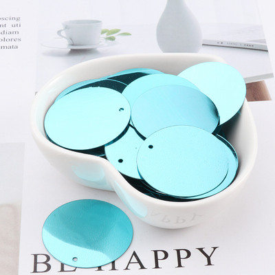 60gab. 25 mm lieli vizuļi ar 1 caurumu sānos pvc plakana apaļa vaļīga flitera Paillettes Šūšanas amatniecība DIY scrapbooking kulons