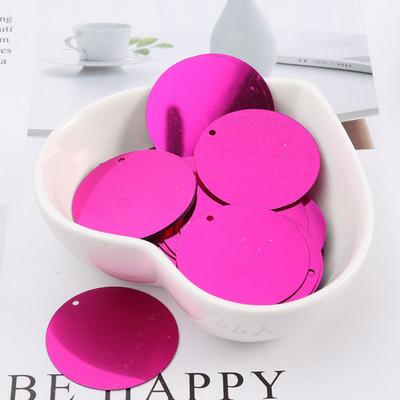 60gab. 25 mm lieli vizuļi ar 1 caurumu sānos pvc plakana apaļa vaļīga flitera Paillettes Šūšanas amatniecība DIY scrapbooking kulons