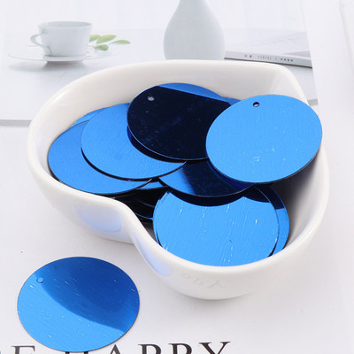 60gab. 25 mm lieli vizuļi ar 1 caurumu sānos pvc plakana apaļa vaļīga flitera Paillettes Šūšanas amatniecība DIY scrapbooking kulons