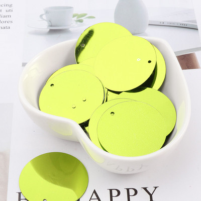 60gab. 25 mm lieli vizuļi ar 1 caurumu sānos pvc plakana apaļa vaļīga flitera Paillettes Šūšanas amatniecība DIY scrapbooking kulons
