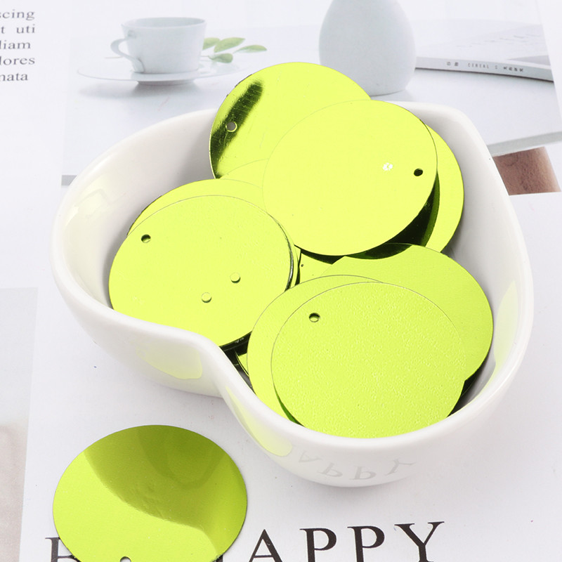 60gab. 25 mm lieli vizuļi ar 1 caurumu sānos pvc plakana apaļa vaļīga flitera Paillettes Šūšanas amatniecība DIY scrapbooking kulons