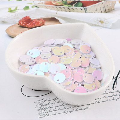 600 gab. 8 mm plakani apaļi fliteri Pailletes šūšana Kāzu amatniecība PVC fliteru konfeti apģērba piederumiem