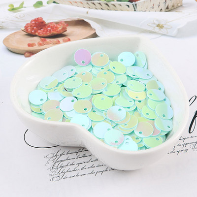 600 gab. 8 mm plakani apaļi fliteri Pailletes šūšana Kāzu amatniecība PVC fliteru konfeti apģērba piederumiem