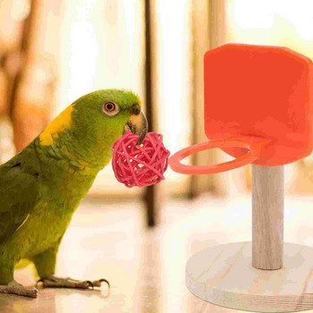 Επιτραπέζια αξεσουάρ Bird Shooting Toy Chew Parrot Παιχνίδια προπόνησης μπάσκετ Ξύλινα