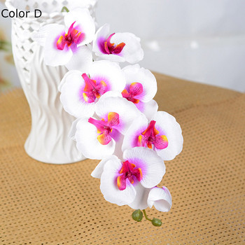 1PCS White Orchid клони Изкуствени цветя за сватбено тържество Декорация орхидеи евтини цветя