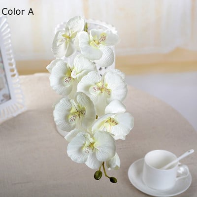 1Gb balti orhideju zari Mākslīgie ziedi kāzu svinībām Dekorācijas orhidejas lēti ziedi