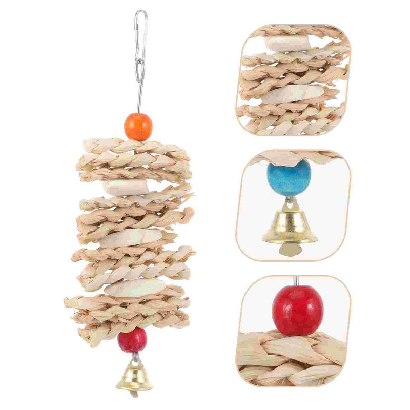 Putni Rotaļlietas Papagailis Košļāt Interesanti Mazs Piekārts Papagailis Būris Aksesuāri Kukurūzas miziņa Smieklīgi Mājdzīvnieku Košļāšana