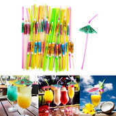 50Gb Tropu lietussargi Vienreizlietojamie Papīra Salmiņi Saulessargi Flamingo Salmiņi Sula Havajiešu Dzimšanas Dienas Kāzu Svinības Dekors