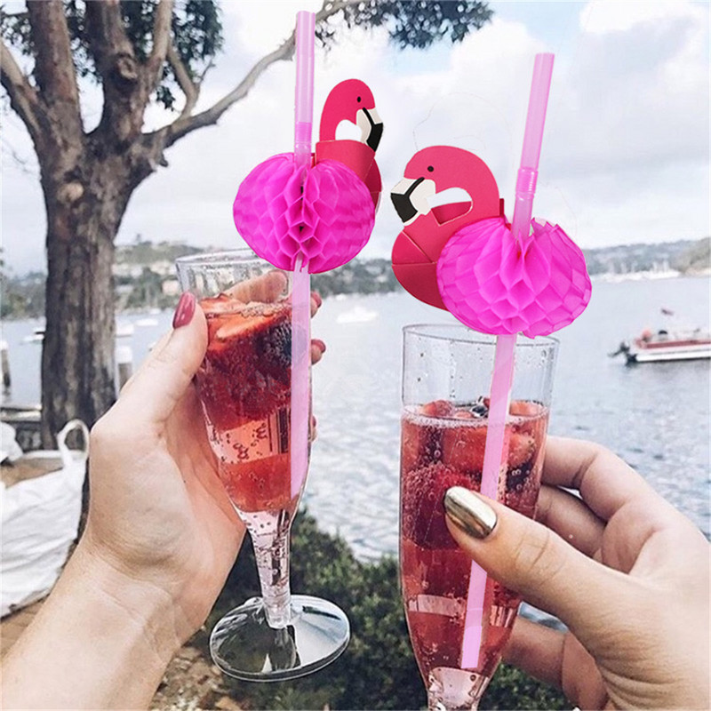 50Gb Tropu lietussargi Vienreizlietojamie Papīra Salmiņi Saulessargi Flamingo Salmiņi Sula Havajiešu Dzimšanas Dienas Kāzu Svinības Dekors