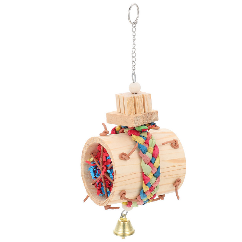 Papagailis grauž iesmus, pret kodieniem putnu rotaļlieta, papagailis, kož putnu būrī, piekārts dekors