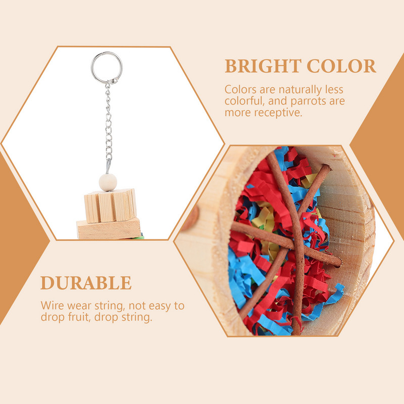 Papagailis grauž iesmus, pret kodieniem putnu rotaļlieta, papagailis, kož putnu būrī, piekārts dekors