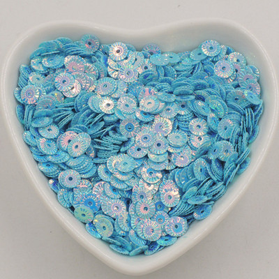 10g/iepakojumā 6mm Saules zieds, apaļš plakans, reljefs sequins PVC Paillette Art sequin DIY šūšana kāzu amatniecība Lentejuelas aksesuāri
