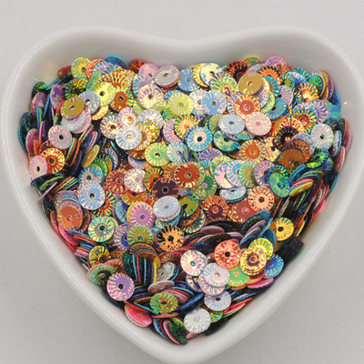 10g/iepakojumā 6mm Saules zieds, apaļš plakans, reljefs sequins PVC Paillette Art sequin DIY šūšana kāzu amatniecība Lentejuelas aksesuāri