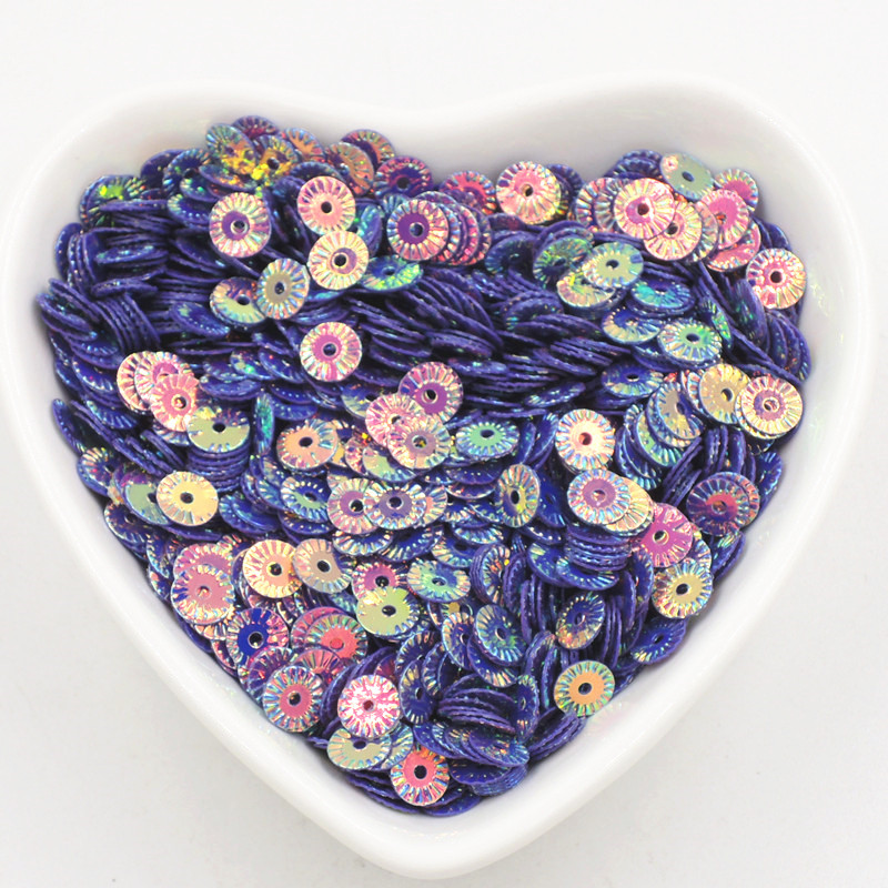 10g/iepakojumā 6mm Saules zieds, apaļš plakans, reljefs sequins PVC Paillette Art sequin DIY šūšana kāzu amatniecība Lentejuelas aksesuāri