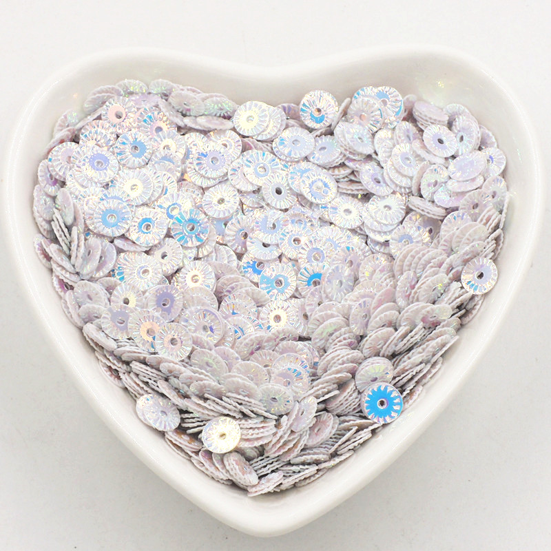 10g/iepakojumā 6mm Saules zieds, apaļš plakans, reljefs sequins PVC Paillette Art sequin DIY šūšana kāzu amatniecība Lentejuelas aksesuāri