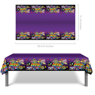 80. gadu 90. gadu ballīšu galda piederumu komplekts 1980. gadu dzimšanas dienas hiphopa ballīšu galda dekorācijas piederumi Atpakaļ uz 80. gadiem Papīra šķīvji Salvetes Dakša