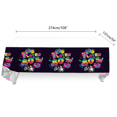 80. gadu 90. gadu ballīšu galda piederumu komplekts 1980. gadu dzimšanas dienas hiphopa ballīšu galda dekorācijas piederumi Atpakaļ uz 80. gadiem Papīra šķīvji Salvetes Dakša