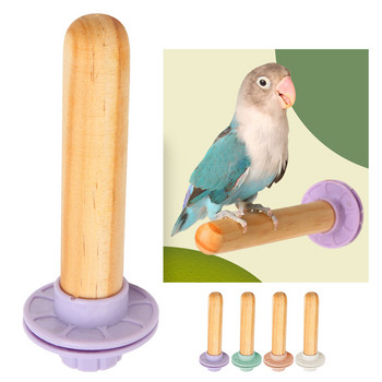 Wood Bird Perch Paw Grinding Декоративна стойка за папагал Играчка за птица Parrot Wagies Cockatiels Small