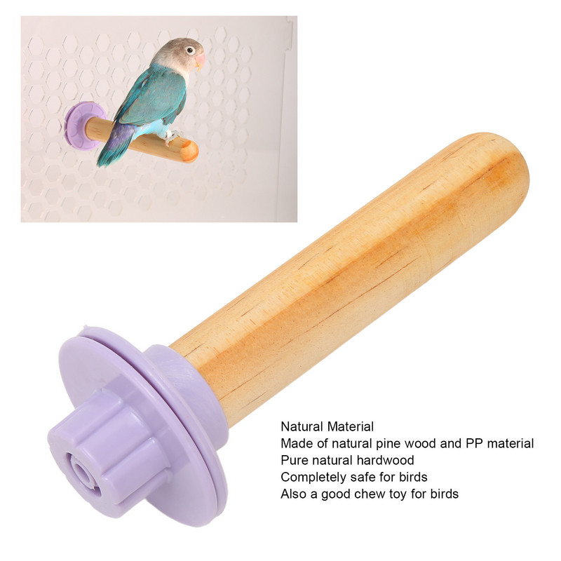 Koka putnu asari ķepu slīpēšanai dekoratīvs papagaiļu statīvs