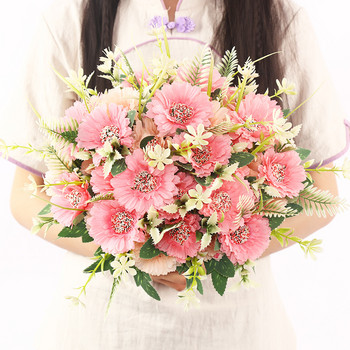 Νέο 1 μάτσο τεχνητό λουλούδι ζέρμπερα μεταξωτό μαργαρίτα τεχνητό λουλούδι ηλίανθος διακόσμηση γάμου πάρτι οικογενειακού κήπου