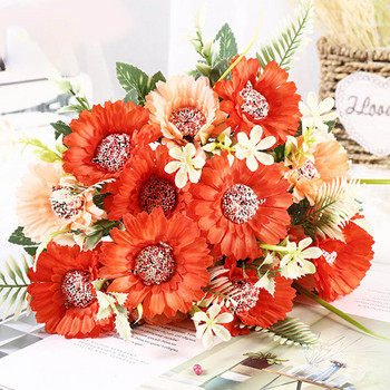 Нов 1 куп изкуствени гербери, копринено цвете, маргаритка, изкуствено цвете, слънчоглед, семейно градинско парти, сватбена украса