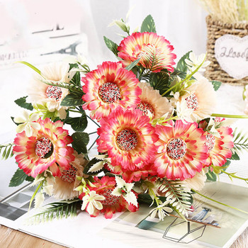 Нов 1 куп изкуствени гербери, копринено цвете, маргаритка, изкуствено цвете, слънчоглед, семейно градинско парти, сватбена украса