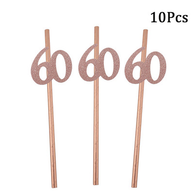 1 maisiņš Zelta svītru papīra salmiņi 30. numurs 40. 50. 60. vērtnes glāzes pieaugušajiem, daudz laimes dzimšanas dienā dzērienu salmiņi balonu ballītes dekorācija