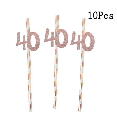 1 maisiņš Zelta svītru papīra salmiņi 30. numurs 40. 50. 60. vērtnes glāzes pieaugušajiem, daudz laimes dzimšanas dienā dzērienu salmiņi balonu ballītes dekorācija