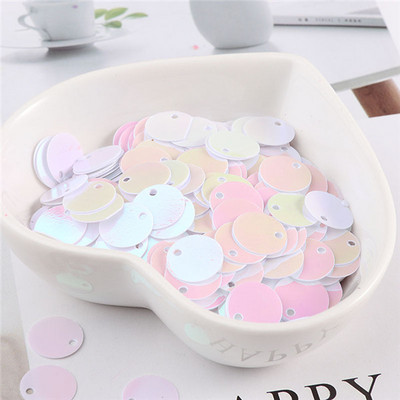 10g/partija 6mm 8mm 10mm sequin plakana apaļa mala caurums brīvi vizuļi karfiem bērniem deju kleita DIY dekorācija lentejuelas planas