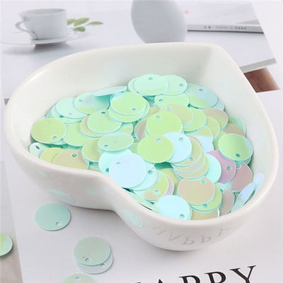 10g/partija 6mm 8mm 10mm sequin plakana apaļa mala caurums brīvi vizuļi karfiem bērniem deju kleita DIY dekorācija lentejuelas planas