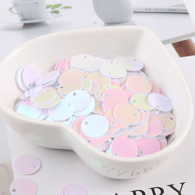10g/partija 6mm 8mm 10mm sequin plakana apaļa mala caurums brīvi vizuļi karfiem bērniem deju kleita DIY dekorācija lentejuelas planas