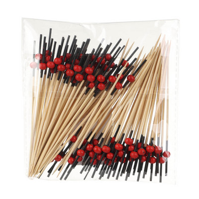 100 vnt. 12 cm medinis dantų krapštukas spalvingas kokteilių maistas iešmo rinktukai vaisių užkandžių bambuko šakutė vestuvių vakarėliui namų reikmenys