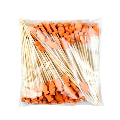 100 vnt. 12 cm medinis dantų krapštukas spalvingas kokteilių maistas iešmo rinktukai vaisių užkandžių bambuko šakutė vestuvių vakarėliui namų reikmenys