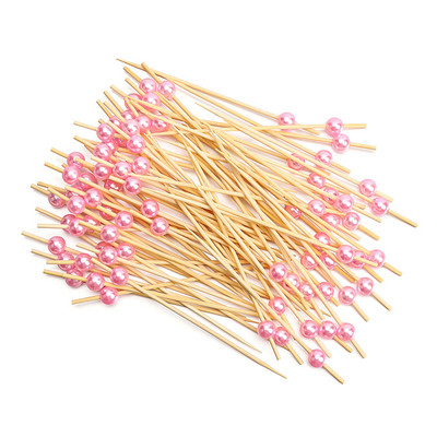 100 vnt. 12 cm medinis dantų krapštukas spalvingas kokteilių maistas iešmo rinktukai vaisių užkandžių bambuko šakutė vestuvių vakarėliui namų reikmenys