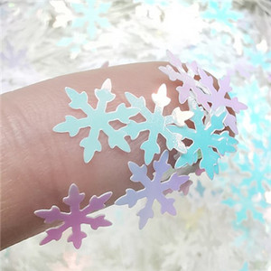 Sniegpārsliņu sequin 8mm Ziemassvētku flites Ultrathhin Glitter Big Paillettes PET Loose Paillette DIY Nail Art Party Dekorācijas 8g