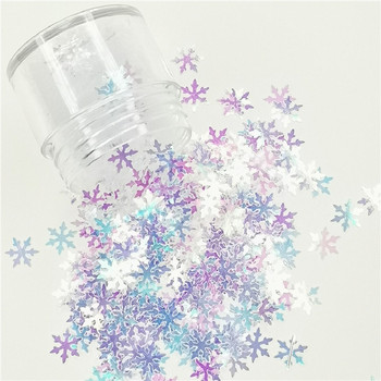 Snowflake Sequin 8mm Χριστουγεννιάτικες πούλιες Ultrathin Glitter Big Paillettes PET Loose Paillette DIY Διακοσμητικά για πάρτι νυχιών 8g