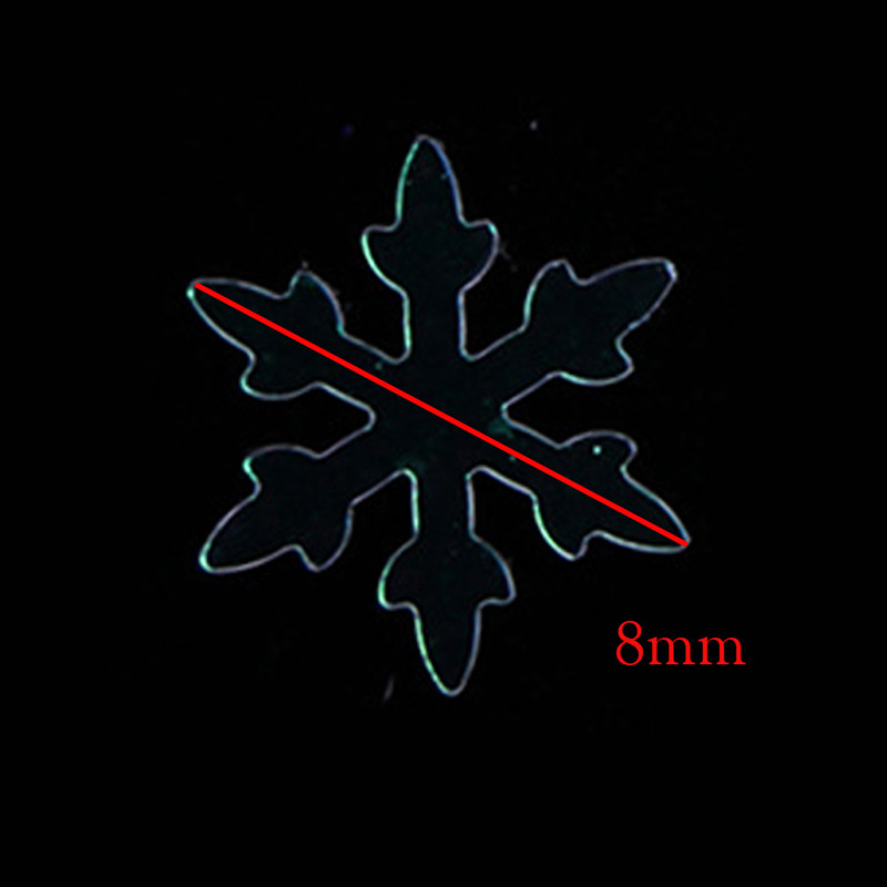 Sniegpārsliņu sequin 8mm Ziemassvētku flites Ultrathhin Glitter Big Paillettes PET Loose Paillette DIY Nail Art Party Dekorācijas 8g