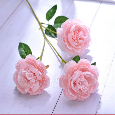 Eiropas stila mākslīgais zieds 3 ziedi zīda peonijas rožu dekors ziedu banketu dekors 1