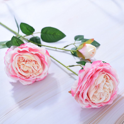 Eiropas stila mākslīgais zieds 3 ziedi zīda peonijas rožu dekors ziedu banketu dekors 1