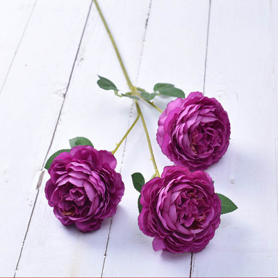 Eiropas stila mākslīgais zieds 3 ziedi zīda peonijas rožu dekors ziedu banketu dekors 1