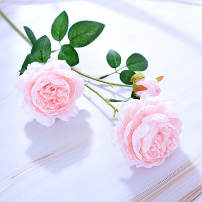 Eiropas stila mākslīgais zieds 3 ziedi zīda peonijas rožu dekors ziedu banketu dekors 1