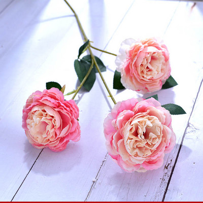 Eiropas stila mākslīgais zieds 3 ziedi zīda peonijas rožu dekors ziedu banketu dekors 1