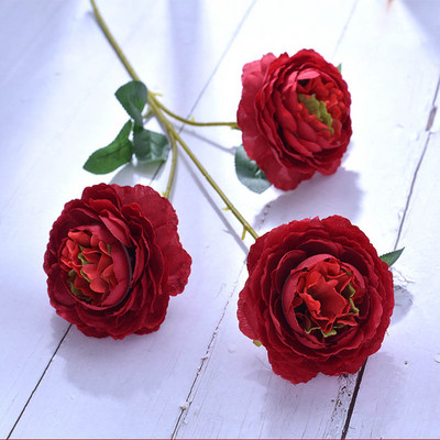 Eiropas stila mākslīgais zieds 3 ziedi zīda peonijas rožu dekors ziedu banketu dekors 1